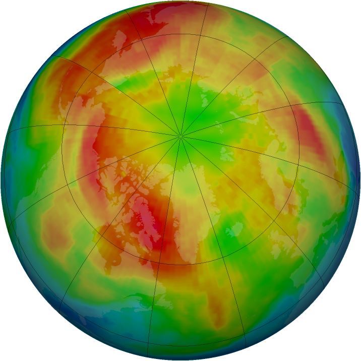 Arctic ozone map for 06 March 2004